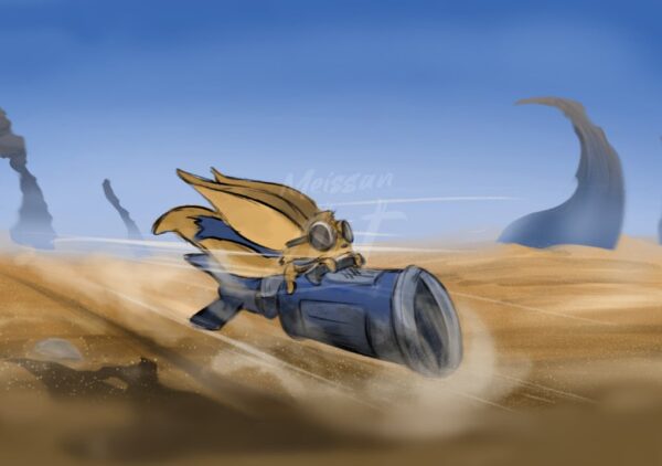 Fennec et désert - Illustration